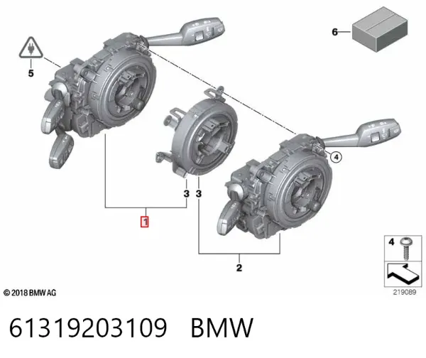 Переключатель подрулевой, центральная часть 61319203109 BMW