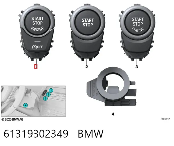 Кнопка старт-стоп 9869563 BMW