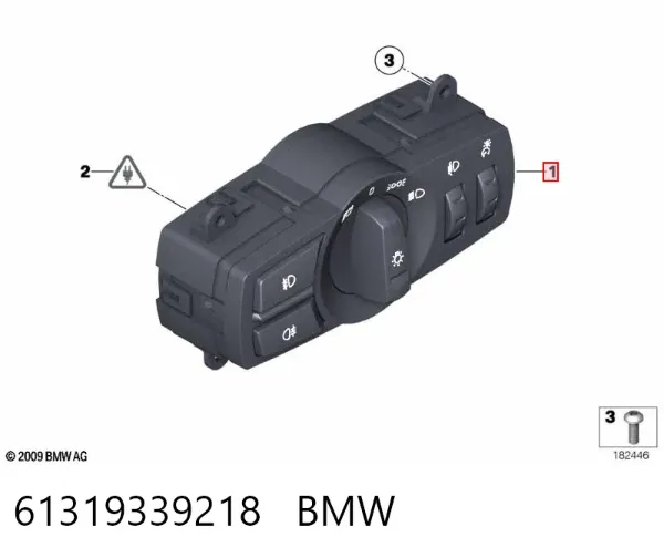 Переключатель света фар на "торпедо" 61319339218 BMW