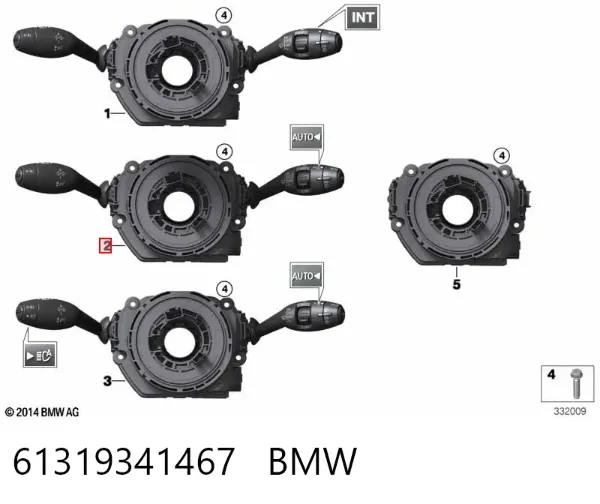 Подрулевой переключатель 61319341467 BMW