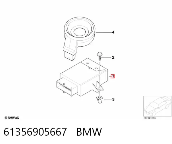 Модуль управления (ЭБУ) иммобилайзером 61356905667 BMW