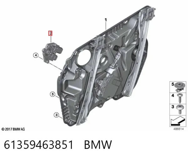 Мотор стеклоподъемника двери передней левой 61359463851 BMW