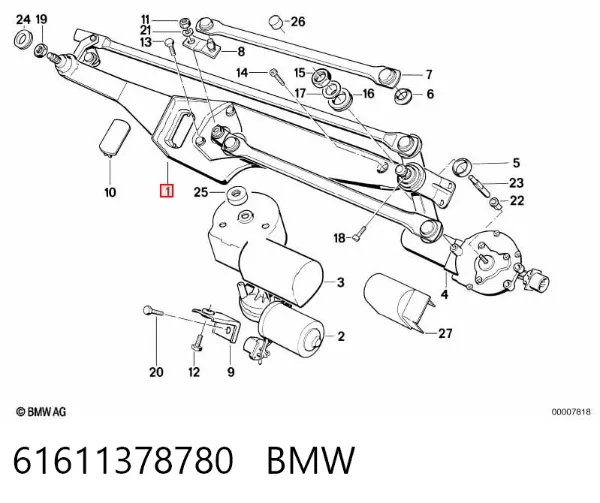 Трапеция дворников BMW 7 E32