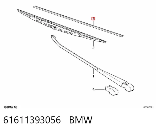 Резинка щетки стеклоочистителя водительская 61611393056 BMW