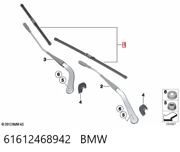Щетки стеклоочистителя 61612468942 BMW