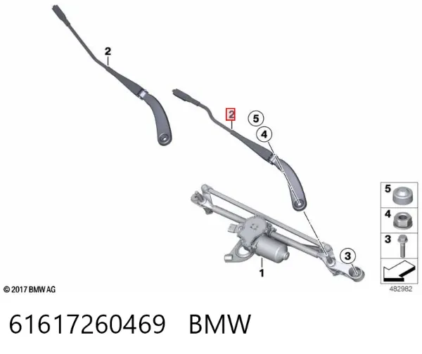 Поводок стеклоочистителя 61617260469 BMW