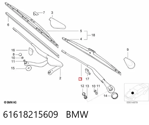 Поводок стеклоочистителя 61618215609 BMW
