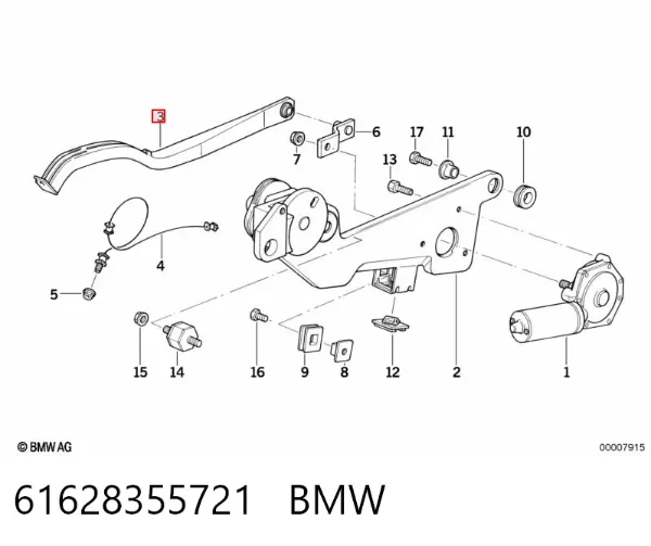 Тяга трапеции стеклоочистителя 61628355721 BMW