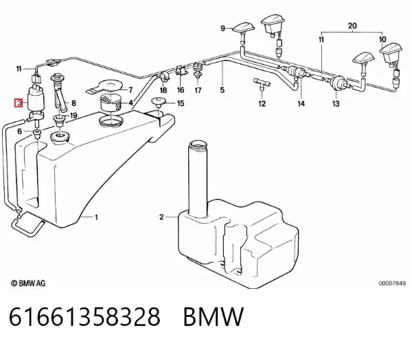 Моторчик омывателя 61661358328 BMW