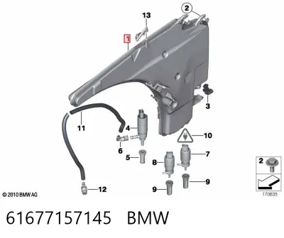 Бачок омывателя фар BMW 61677157145