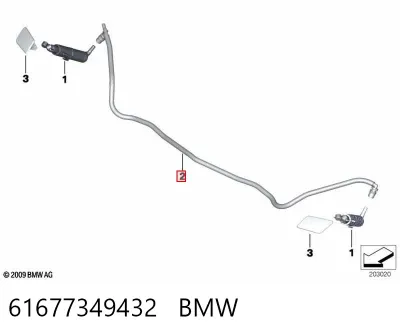 Шланг омывателя фар BMW 61677349432