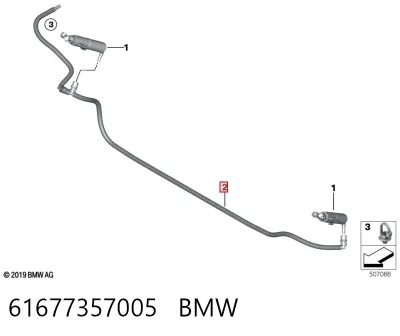 Шланг омывателя фар BMW 61677357005