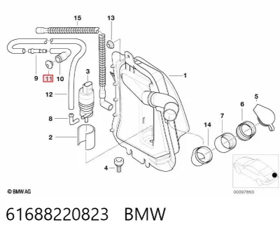 Форсунка омывателя заднего стекла BMW 61688220823