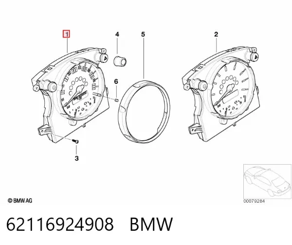 Блок шкалы спидометра 62116924908 BMW