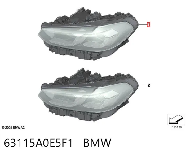 Левая фара 63115A0E5F1 BMW