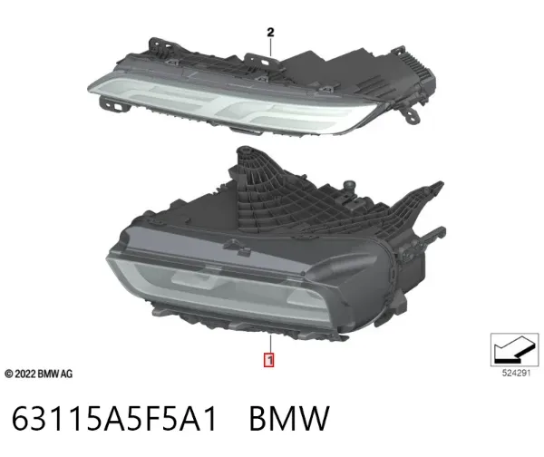 Левая фара 63115A5F5A1 BMW