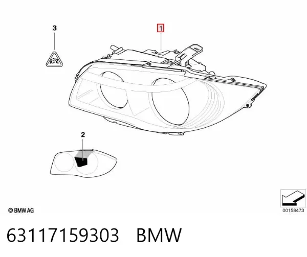 Левая фара 63117159303 BMW
