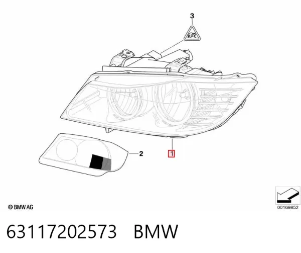 Левая фара 63117202573 BMW