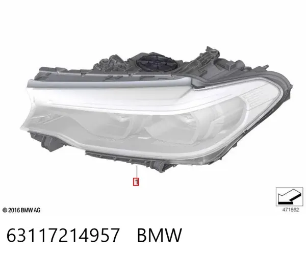 Левая фара 63117214957 BMW