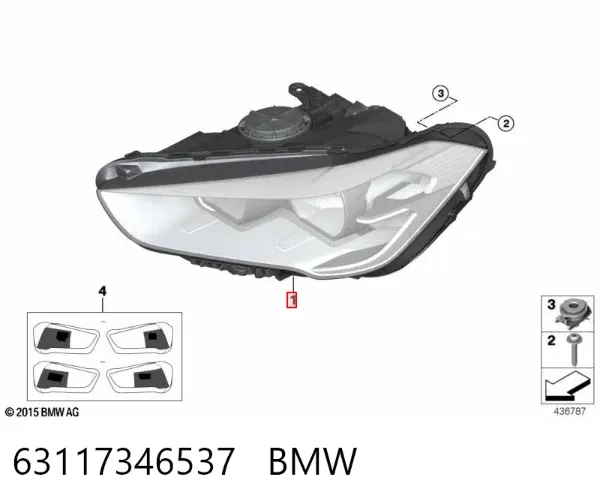 Левая фара 7346537 BMW