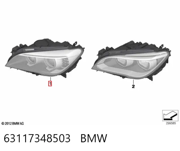 Левая фара 63117348503 BMW