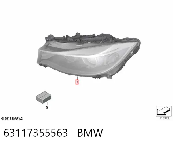 Левая фара 63117355563 BMW