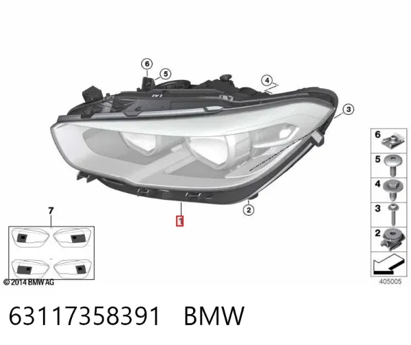 Левая фара 63117358391 BMW