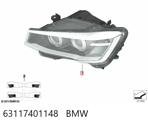 Правая фара 63117401148 BMW
