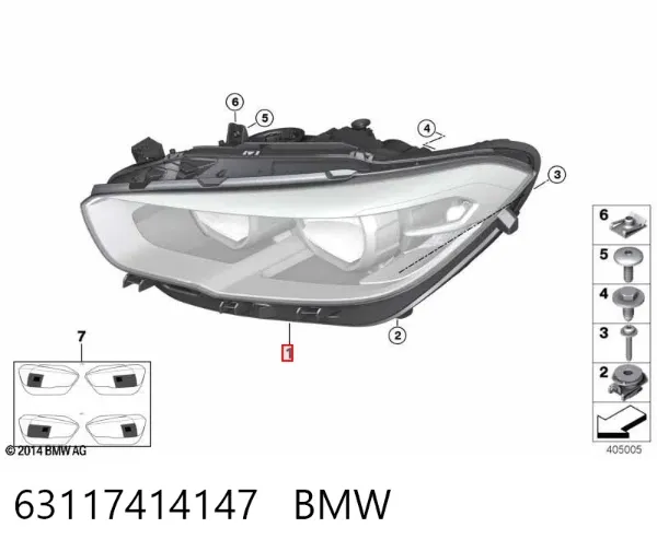 Левая фара 63117414147 BMW