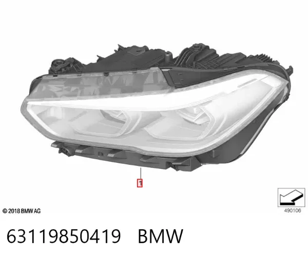 Левая фара 63119850419 BMW