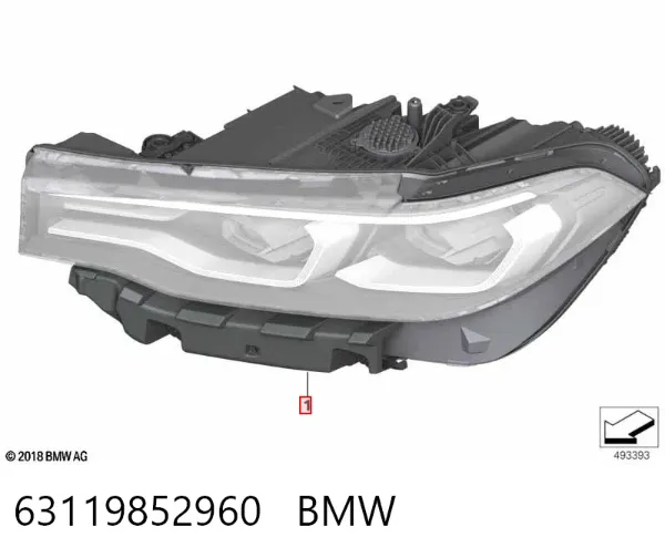 Правая фара 63119852960 BMW