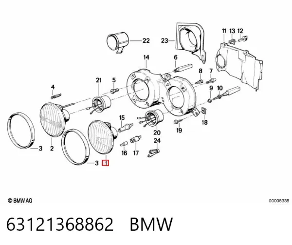 Правая фара 63121368862 BMW