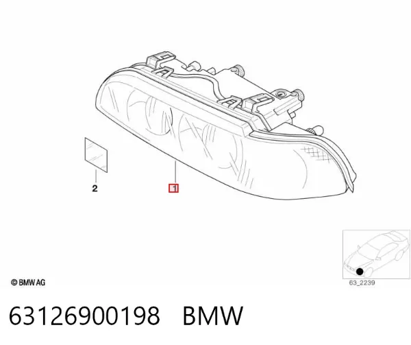 Правая фара 63126900198 BMW