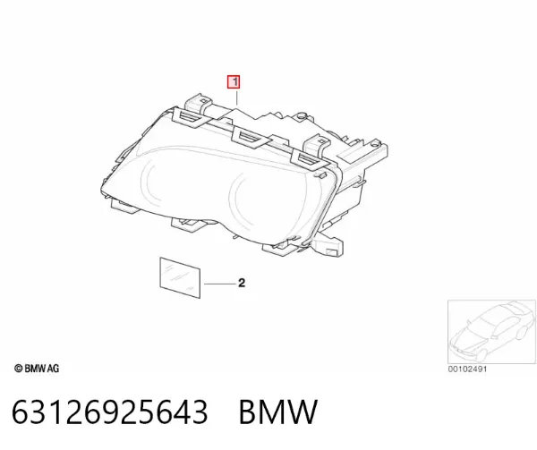Левая фара 63126925643 BMW