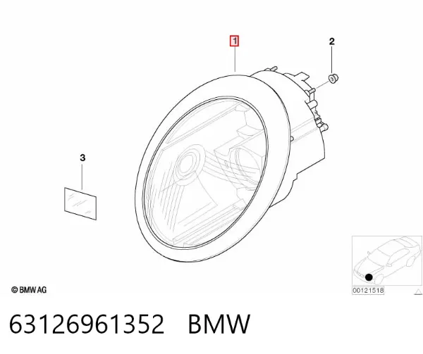 Правая фара 63126961352 BMW