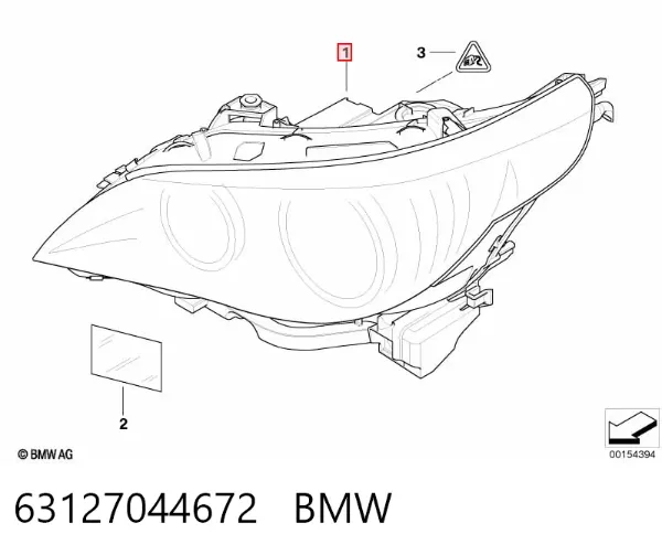 Правая фара 63127044672 BMW