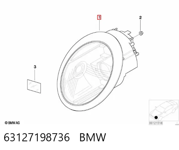 Правая фара 63127198736 BMW