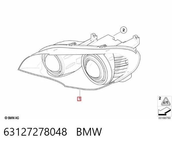 Правая фара 63127278048 BMW