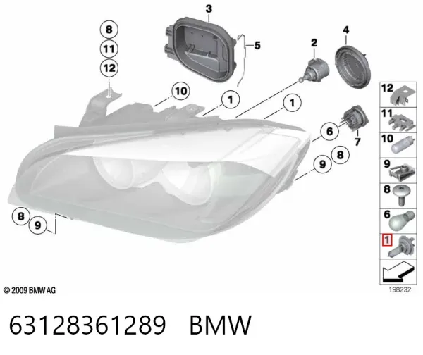 Лампочка галогенная 63128361289 BMW