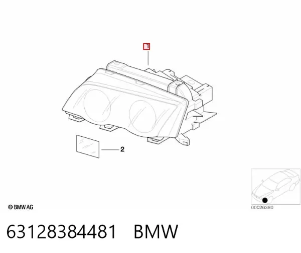 Левая фара 63128384481 BMW