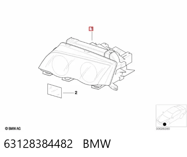 Правая фара 63128384482 BMW