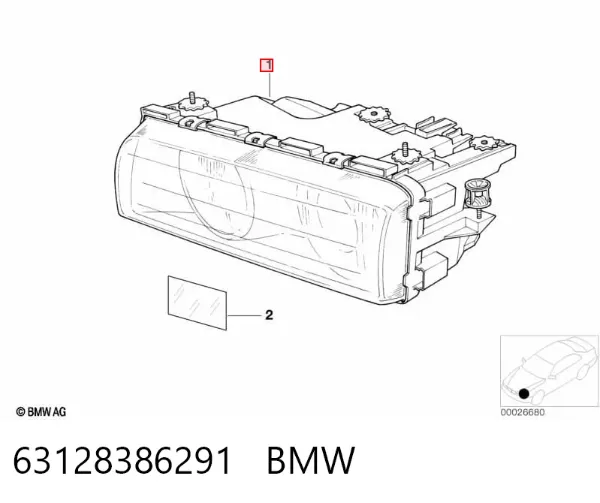 Левая фара 63128386291 BMW