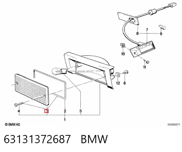 Стекло указателя поворота 63131372687 BMW
