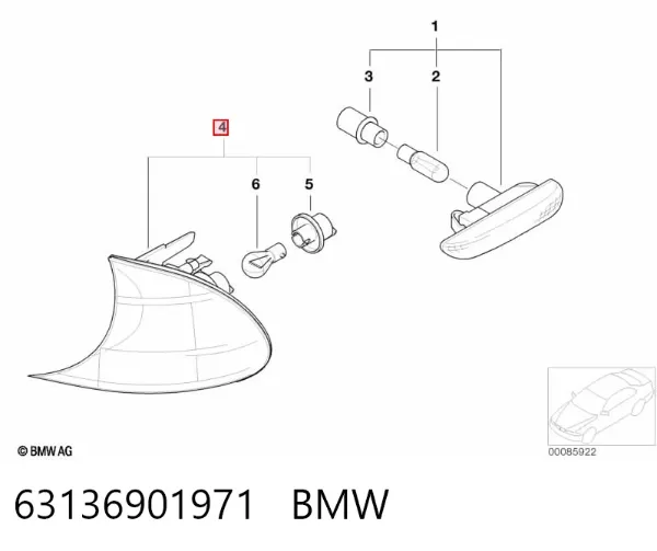 Поворотник левый 63136901971 BMW
