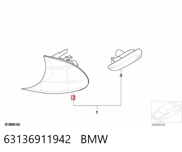 Поворотник правый 63136911942 BMW