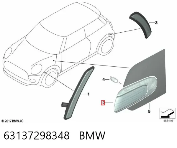 Поворотник правый Mini Cooper F56
