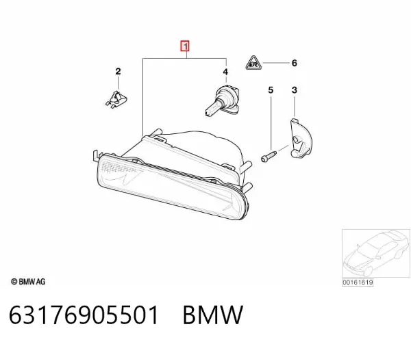 Фара противотуманная левая 63176905501 BMW