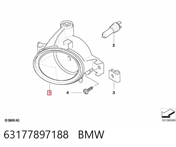 Фара противотуманная правая 63177897188 BMW