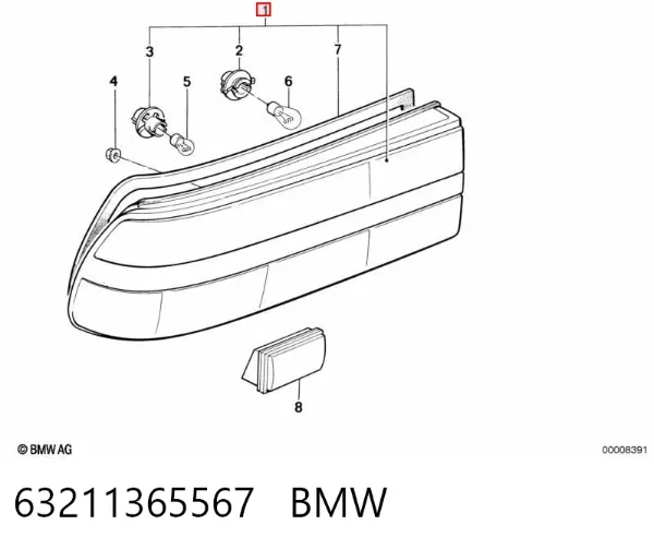 Фонарь задний левый 63211365567 BMW