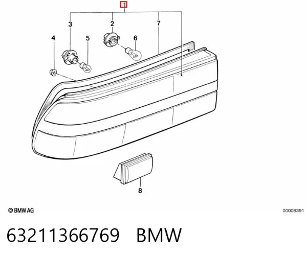 Фонарь задний левый 63211366769 BMW